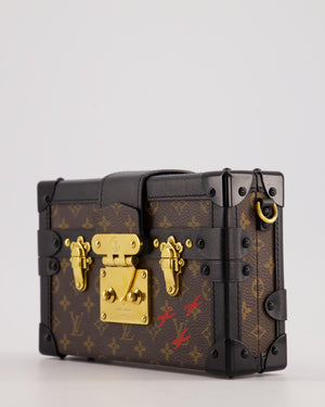 Louis Vuitton Brown Petite Malle Bag in Monogram Canvas & Black Calfskin Leather with Gold Hardware RRP £4,550