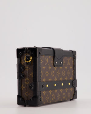 Louis Vuitton Brown Petite Malle Bag in Monogram Canvas & Black Calfskin Leather with Gold Hardware RRP £4,550