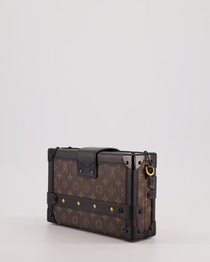 Louis Vuitton Brown Petite Malle Bag in Monogram Canvas & Black Calfskin Leather with Gold Hardware RRP £4,550