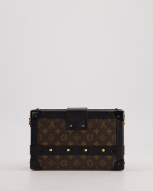 Louis Vuitton Brown Petite Malle Bag in Monogram Canvas & Black Calfskin Leather with Gold Hardware RRP £4,550