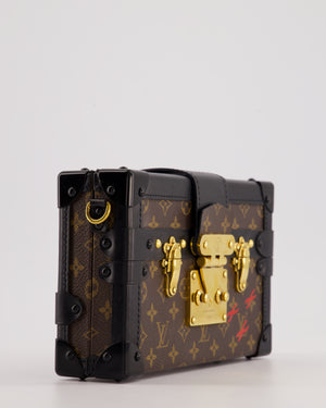 Louis Vuitton Brown Petite Malle Bag in Monogram Canvas & Black Calfskin Leather with Gold Hardware RRP £4,550