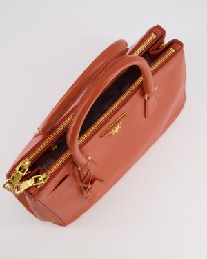 Prada Orange Galleria Bag in Saffiano Leather with Gold Hardware RRP £3,700