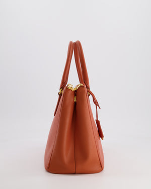 Prada Orange Galleria Bag in Saffiano Leather with Gold Hardware RRP £3,700