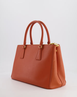 Prada Orange Galleria Bag in Saffiano Leather with Gold Hardware RRP £3,700