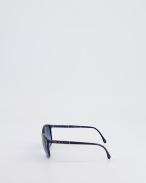 Chanel Navy 5207 Sunglasses with CC Logo Textured Details