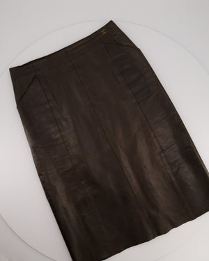 Chanel 02/A Leather Jacket and Pencil Skirt Set Size FR 38 (UK 10)