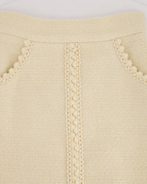 Chanel Ivory Tweed Pencil Skirt with Pocket Detail Size FR 38 (UK 10)