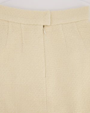 Chanel Ivory Tweed Pencil Skirt with Pocket Detail Size FR 38 (UK 10)