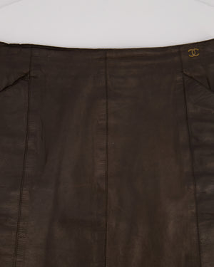 Chanel 02/A Leather Jacket and Pencil Skirt Set Size FR 38 (UK 10)