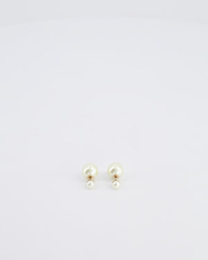 Christian Dior Pearl Cream Tribales Earrings with Gold Details