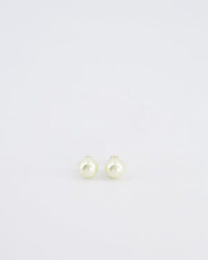 Christian Dior Pearl Cream Tribales Earrings with Gold Details