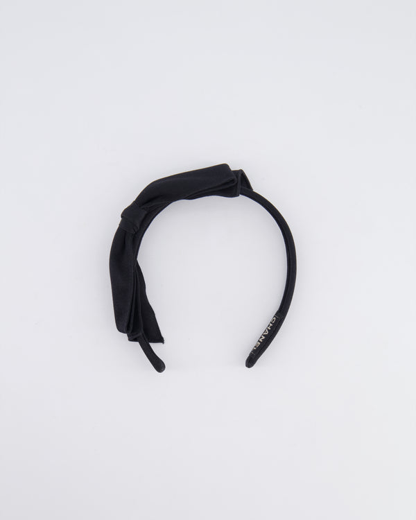 Chanel Black Headband with Bow Detail