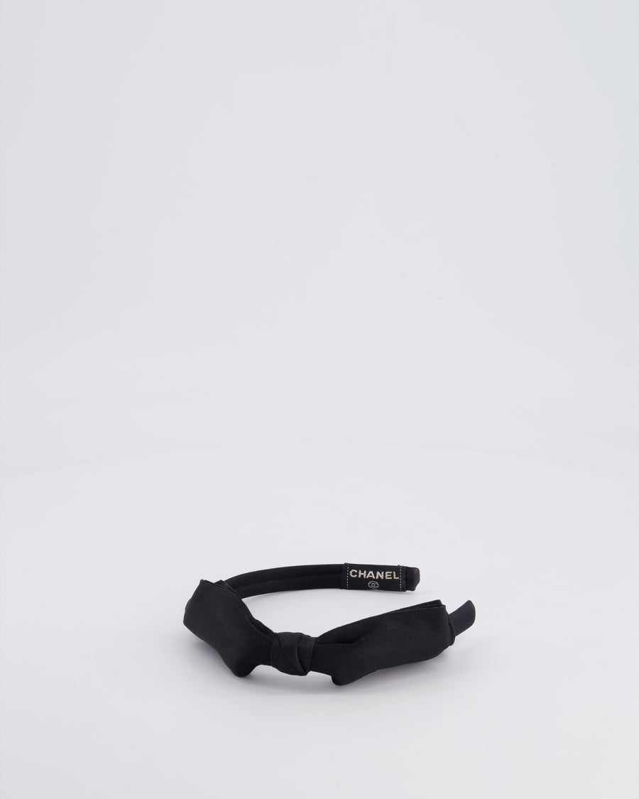 Chanel Black Headband with Bow Detail