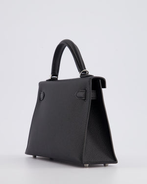 Hermès Mini Kelly II 20cm in Noir Epsom Leather with Palladium Hardware