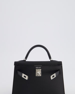 Hermès Mini Kelly II 20cm in Noir Epsom Leather with Palladium Hardware