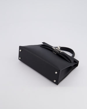 Hermès Mini Kelly II 20cm in Noir Epsom Leather with Palladium Hardware