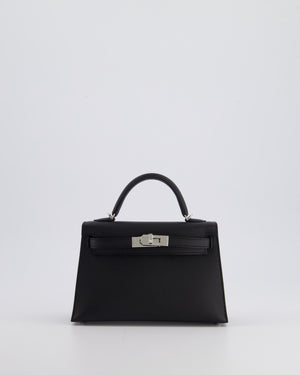 Hermès Mini Kelly II 20cm in Noir Epsom Leather with Palladium Hardware