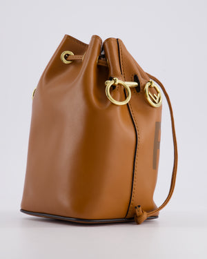 Fendi Brown Mon Tresor Bucket Bag In Brown Smooth Calfskin Leather with Gold Hardware RRP £1,420