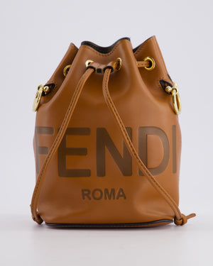 Fendi Brown Mon Tresor Bucket Bag In Brown Smooth Calfskin Leather with Gold Hardware RRP £1,420