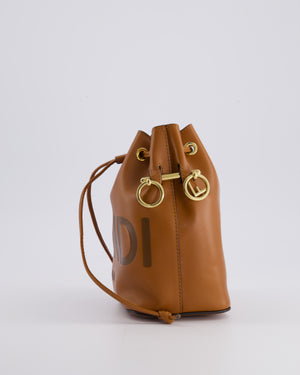 Fendi Brown Mon Tresor Bucket Bag In Brown Smooth Calfskin Leather with Gold Hardware RRP £1,420