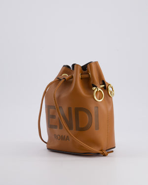 Fendi Brown Mon Tresor Bucket Bag In Brown Smooth Calfskin Leather with Gold Hardware RRP £1,420