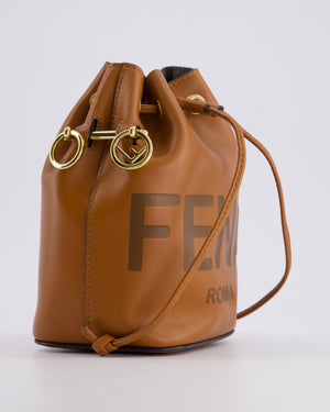 Fendi Brown Mon Tresor Bucket Bag In Brown Smooth Calfskin Leather with Gold Hardware RRP £1,420