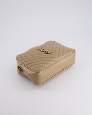 Saint Laurent Lou Camera Bag in Beige Chevron Matelassé Leather with Gold Hardware RRP £1,350