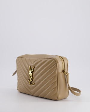 Saint Laurent Lou Camera Bag in Beige Chevron Matelassé Leather with Gold Hardware RRP £1,350