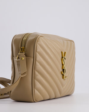 Saint Laurent Lou Camera Bag in Beige Chevron Matelassé Leather with Gold Hardware RRP £1,350