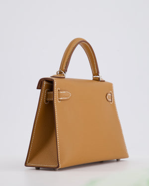 Hermès Mini Kelly II 20cm Bag in Gold Epsom Leather with Palladium Hardware