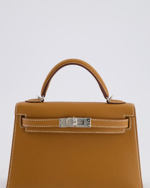 Hermès Mini Kelly II 20cm Bag in Gold Epsom Leather with Palladium Hardware