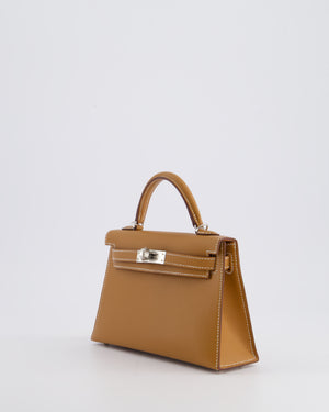 Hermès Mini Kelly II 20cm Bag in Gold Epsom Leather with Palladium Hardware