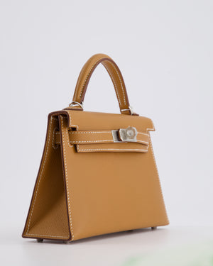 Hermès Mini Kelly II 20cm Bag in Gold Epsom Leather with Palladium Hardware