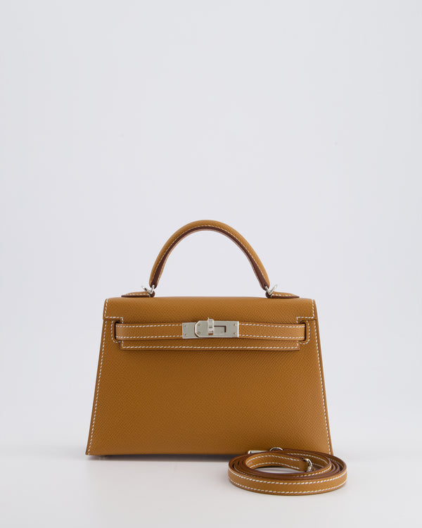 Hermès Mini Kelly II 20cm Bag in Gold Epsom Leather with Palladium Hardware