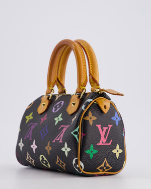 Louis Vuitton X Takashi Murakami Black Mini Monogram Speedy Bag