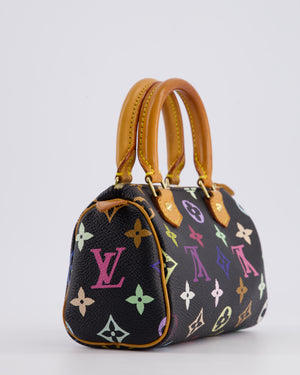 Louis Vuitton X Takashi Murakami Black Mini Monogram Speedy Bag