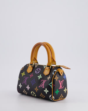 Louis Vuitton X Takashi Murakami Black Mini Monogram Speedy Bag