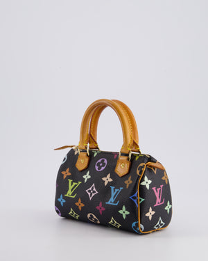 Louis Vuitton X Takashi Murakami Black Mini Monogram Speedy Bag