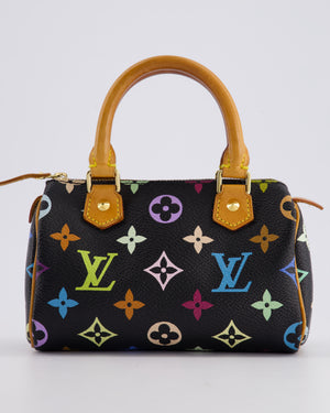 Louis Vuitton X Takashi Murakami Black Mini Monogram Speedy Bag