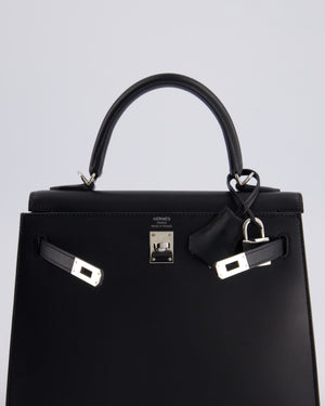 *SUPER FIRE PRICE* Hermès Kelly Sellier 25cm Bag in Black Sombrero Leather with Palladium Hardware