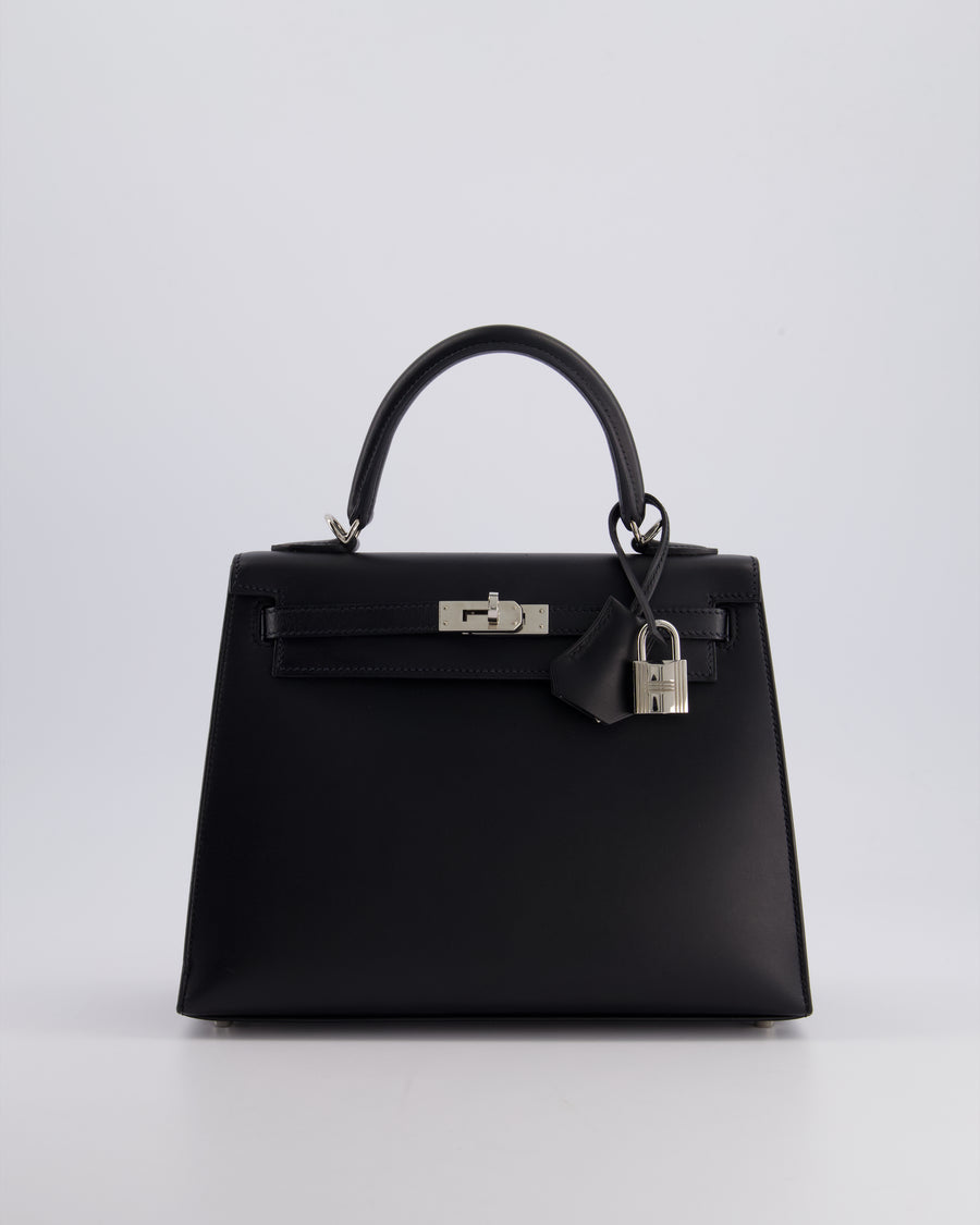 *SUPER FIRE PRICE* Hermès Kelly Sellier 25cm Bag in Black Sombrero Leather with Palladium Hardware