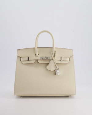 *RARE & FIRE PRICE* Hermès Birkin 25cm Sellier Bag in Craie Epsom Leather with Palladium Hardware