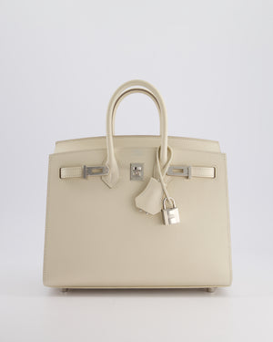 *RARE & FIRE PRICE* Hermès Birkin 25cm Sellier Bag in Craie Epsom Leather with Palladium Hardware