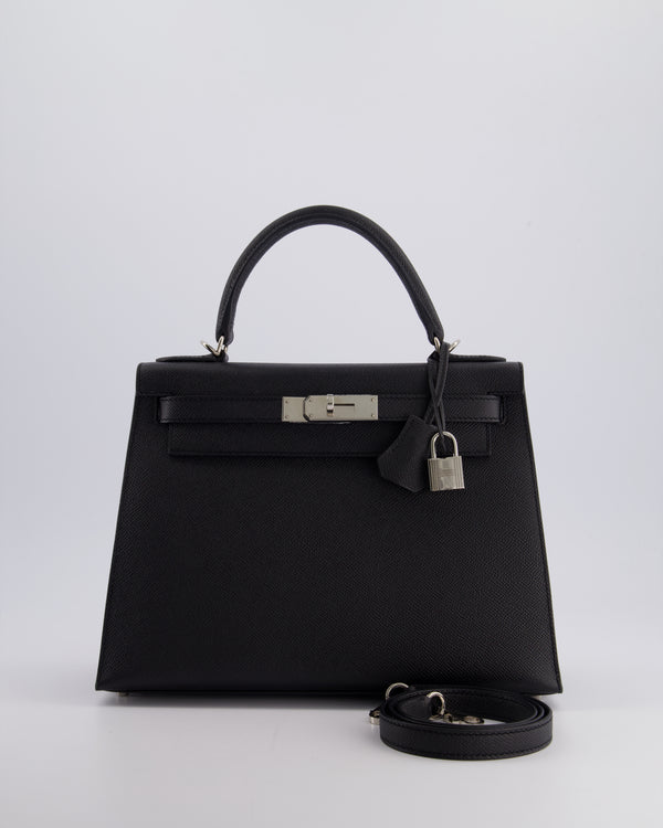 *FIRE PRICE* Hermès Kelly 28cm Sellier Bag in Noir Epsom Leather with Palladium Hardware