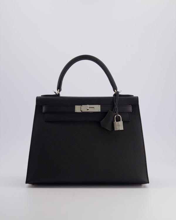 *FIRE PRICE* Hermès Kelly 28cm Sellier Bag in Noir Epsom Leather with Palladium Hardware