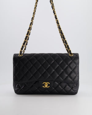 Chanel Black Jumbo Classic Double Flap Bag in Caviar Leather with Gold Hardware RRP £9,540