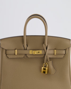 Hermès Birkin 25cm Retourne in Beige Marfa Togo Leather with Gold Hardware