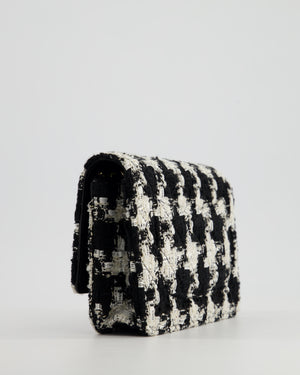 *HOT* Chanel Black & White Houndstooth Wallet on Chain Bag in Tweed with Champagne Gold Hardware