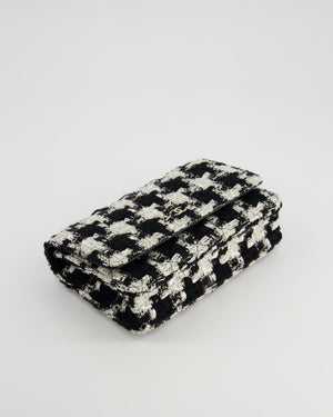 *HOT* Chanel Black & White Houndstooth Wallet on Chain Bag in Tweed with Champagne Gold Hardware