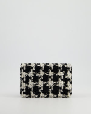 *HOT* Chanel Black & White Houndstooth Wallet on Chain Bag in Tweed with Champagne Gold Hardware